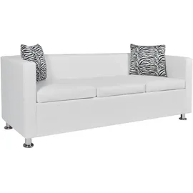 vidaXL Sofa 3-Sitzer Kunstleder Weiß