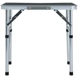 vidaXL Campingtisch Grau Aluminium 60x45 cm