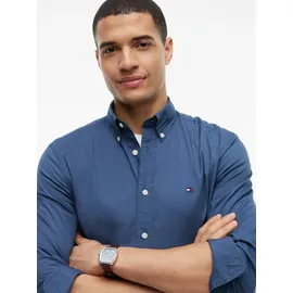 Tommy Hilfiger Herren, Hemd Flex POPLIN Solid Regular fit blau (aegean sea), M