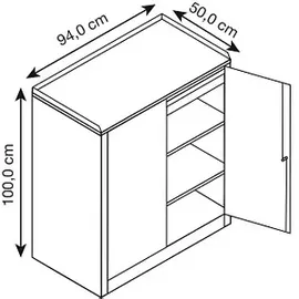 Californian Products CP Stahlschrank 88210-00 S10017 lichtgrau, rededagrün 94,0 x 50,0 x 100,0 cm, aufgebaut