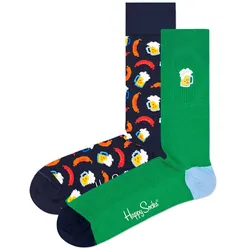 Happy Socks Unisex Socken, 2er Pack - Geschenkbox, Farbmix Bier 41-46