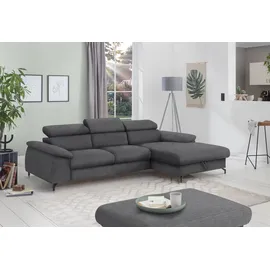Cotta Eckcouch Mikrofaser 2-Sitzer Grau