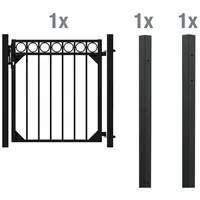 GAH Alberts Zauneinzeltür Circle 96,5 x 100 cm schwarz