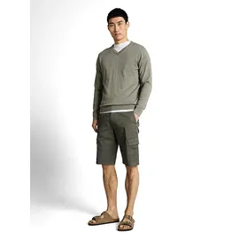 Tom Tailor Herren TTSLIM Cargo Shorts, grün, Uni, Gr. 31