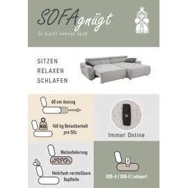 Jockenhöfer Eckcouch Polyester L-Form 3-Sitzer Grün