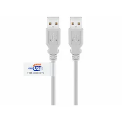 GOOBAY USB 2.0 Hi-Speed Kabel mit USB Zertifikat, Grau, 2 m - USB 2.0-Stecker (Typ A) - USB 2.0-Stecker (Typ A)