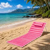 Strandmatte Strandliege Rückenlehne verstellbar Kissen faltbar L153xB53xH41cm