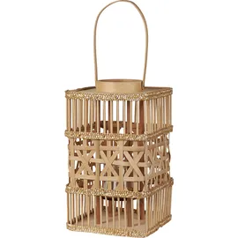 Beliani Laterne Lumbis Holz Braun