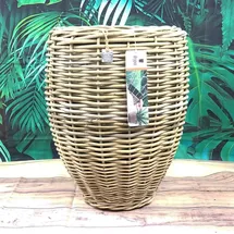 Van der Leeden DRYPOT Rattan Ø 40 cm Grau