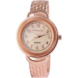 Excellanc Damen-Spangenuhr Metall Perlmutt Mode Elegant Analog Quarz 1800234 (roségoldfarbig)