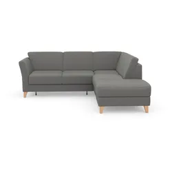 Ecksofa SIT & MORE "Visby L-Form", grau, B:248cm H:87cm T:213cm, Sofas, Wahlweise mit Bettfunktion und Stauraum, frei im Raum stellbar