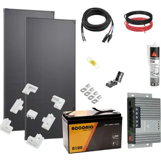 Wohnmobil SOLAR Set mit LiFePO4 Batterie - MEDIUM