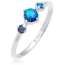 Elli Ring 925 Sterling Silber Verlobungsring in Blau | Gr.: 58