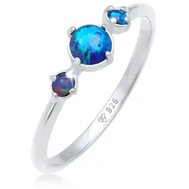 Elli Ring 925 Sterling Silber Verlobungsring in Blau | Gr.: 58