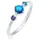 Elli Ring 925 Sterling Silber Verlobungsring in Blau | Gr.: 58