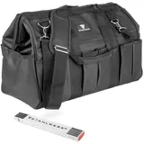 STAHLWERK Werkzeugtasche stabile XL-Montagetasche Elektrikertasche 21 Fächer