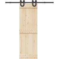 vidaXL Schiebetürbeschlag-Set 183 cm Stahl Schwarz