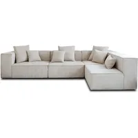 best mobilier Lisa Design Colombine modulares ecksofa rechts, 5-sitzer aus cord - Beige