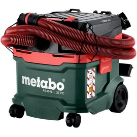 Metabo AS 36 18 L 20 PC Akku Nass Trocken Sauger 36 V ( 2x 18 V ) 20 L + 4x LiHD Akku 5,5 Ah + Doppelladegerät