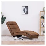 vidaXL Chaiselongue Braun Wildleder-Optik