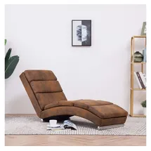 vidaXL Chaiselongue Braun Wildleder-Optik