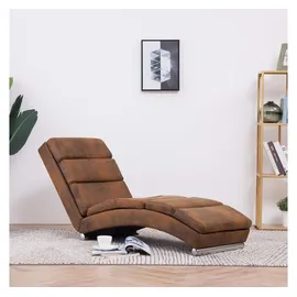vidaXL Chaiselongue Braun Wildleder-Optik
