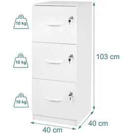 Relaxdays Aktenschrank 4700 x 40 x 1350 cm Weiß