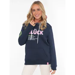 Zwillingsherz Hoodie »"Glück"«, mit Schriftzug Glück und Kängurutaschen Zwillingsherz marine LXL (L/XL)