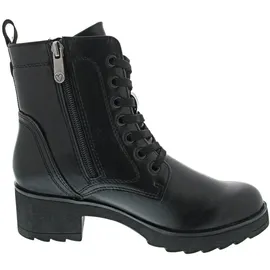 Marco Tozzi Damen Stiefeletten zum Schnüren mit Blockabsatz mit Reißverschluss, Schwarz 40