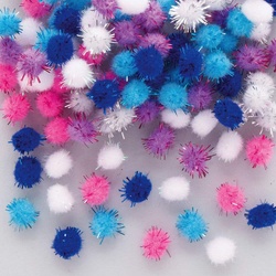 Winter selbstklebende Glitzer Pom Poms  (pro Set 150) Bastelbedarf zu Weihnachten