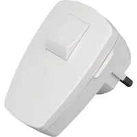 Kopp Schutzkontakt-Stecker mit Schalter, Weiß