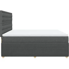 vidaXL Boxspringbett 180 x 200 cm Dunkelgrau