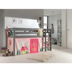 Spielbett Pino mit Textilset Vorhang und 3 Taschen versch. Designs
