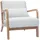 miliboo Sessel DERRY Bouclé 70 x 80 x 80 cm Weiß mit Kissen