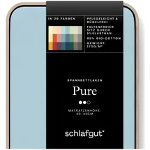 schlafgut Pure Baumwolle 90 x 190 - 100 x 220 cm blue light