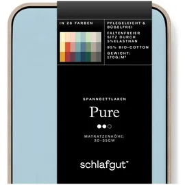 schlafgut Pure Baumwolle 90 x 190 - 100 x 220 cm blue light