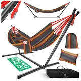Kesser KESSER® Hängematte LAKE mit Gestell Doppelhängematte für 2 Personen-Stabiler Rahmen 200kg Belastbarkeit Indoor & Outdoor XXL Hängesessel Doppel Mehrpersonen Garten Pool Balkon Terrasse