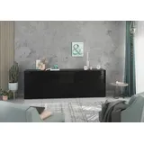 BMG Möbel Sideboard Modul+ (7-teilig, besteht aus 5x Schrank mit Klappe, 2x Schrank mit Tür), MDF Fronten tiefgezogen, Made in Germany schwarz