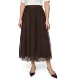 Zero Midirock Damen Tüll Braun 40