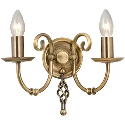 Licht-Erlebnisse Wandleuchte CANDELA 1 Messing Antik 2x E14 max. 40W | LE45182
