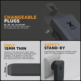 Xtorm TravelPro GaN3 Ultra USB Ladegerät 65W USB-C® Schwarz