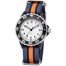 REGENT F-1206 35 mm Textilgehäuse Blau Orange Textilarmband Blau