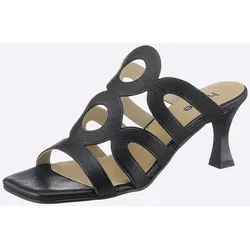 Pantolette HEINE, Damen, Gr. 40, schwarz, Leder, Rindsleder, Rindsleder, feminin, Schuhe