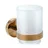Brillantbad BORAL Glashalter mit Glas Messing Gold Kupfer poliert Milchglas 70x95x105 mm für Bad & Küche >> zum Bohren oder Kleben*