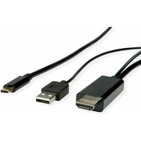 ROLINE USB Typ C - HDMI USB A Adapterkabel, ST/ST, 2 m