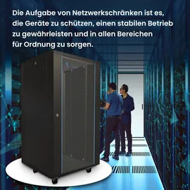 Extralink Rackmount-Schrank 27U 600x600 Schwarz stehend, Freistehendes Gestell,