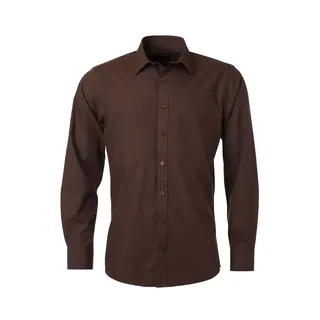 Langarm Hemd "JN678" - S - brown