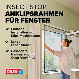 Tesa Fliegengitter Insect Stop Clip On 120 x 240 cm Anthrazit