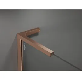 Mexen Kioto L Duschwand Walk-in 110 x 200 cm, schwarzes Muster, gebürstetes Messing - 800-110-103-65-78