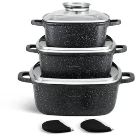 klönberg Topf-Set 6-tlg. 2 x Bräter + 2 x Backtopf + 2 x quadratischer Topf